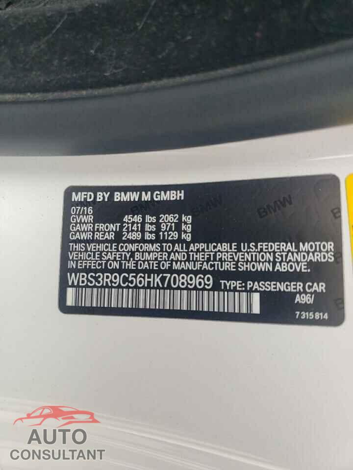 BMW M4 2017 - WBS3R9C56HK708969