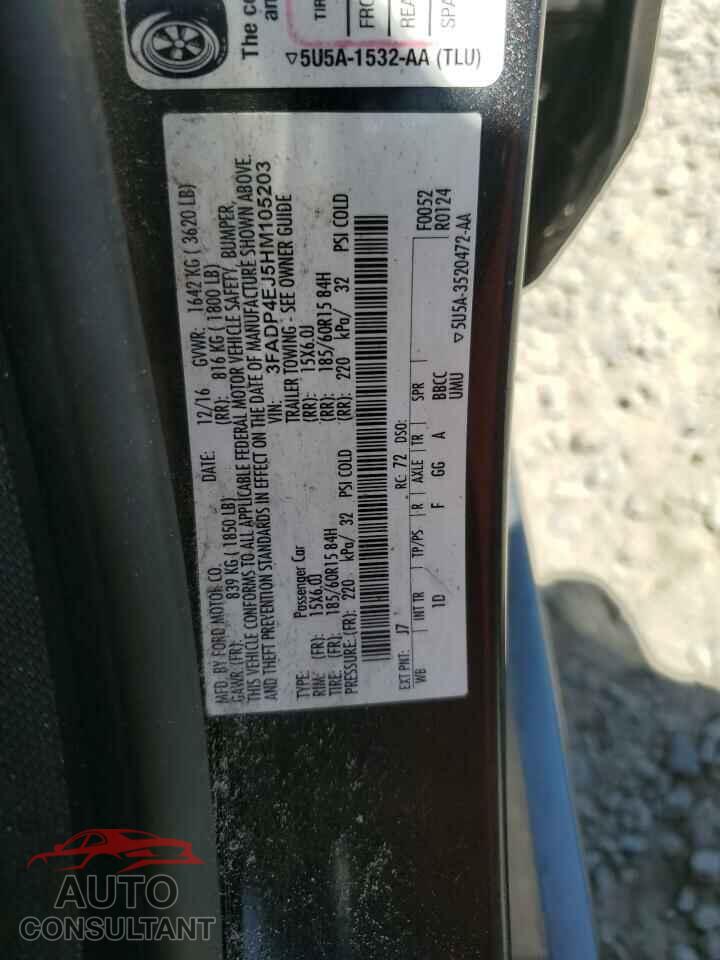FORD FIESTA 2017 - 3FADP4EJ5HM105203