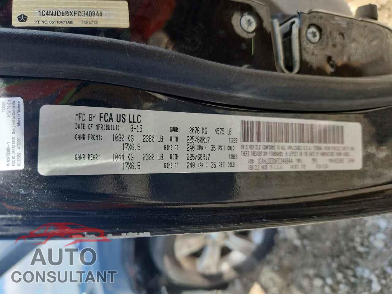 JEEP COMPASS 2015 - 1C4NJDEBXFD340844