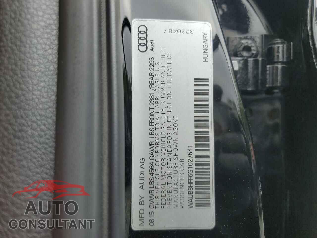 AUDI A3 2016 - WAUB8HFF6G1027541