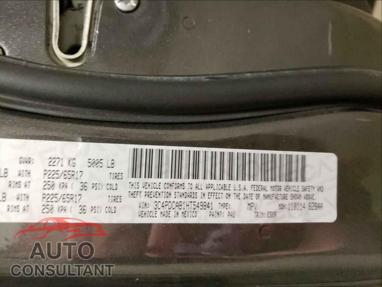 DODGE JOURNEY 2017 - 3C4PDCAB1HT549841