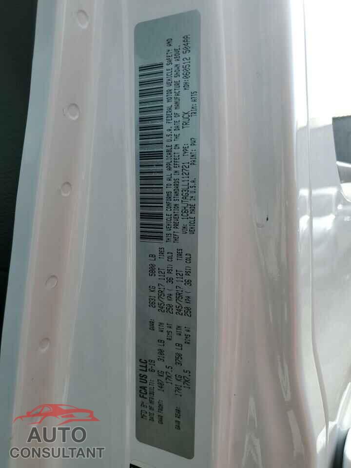 JEEP GLADIATOR 2020 - 1C6HJTAG3LL112721