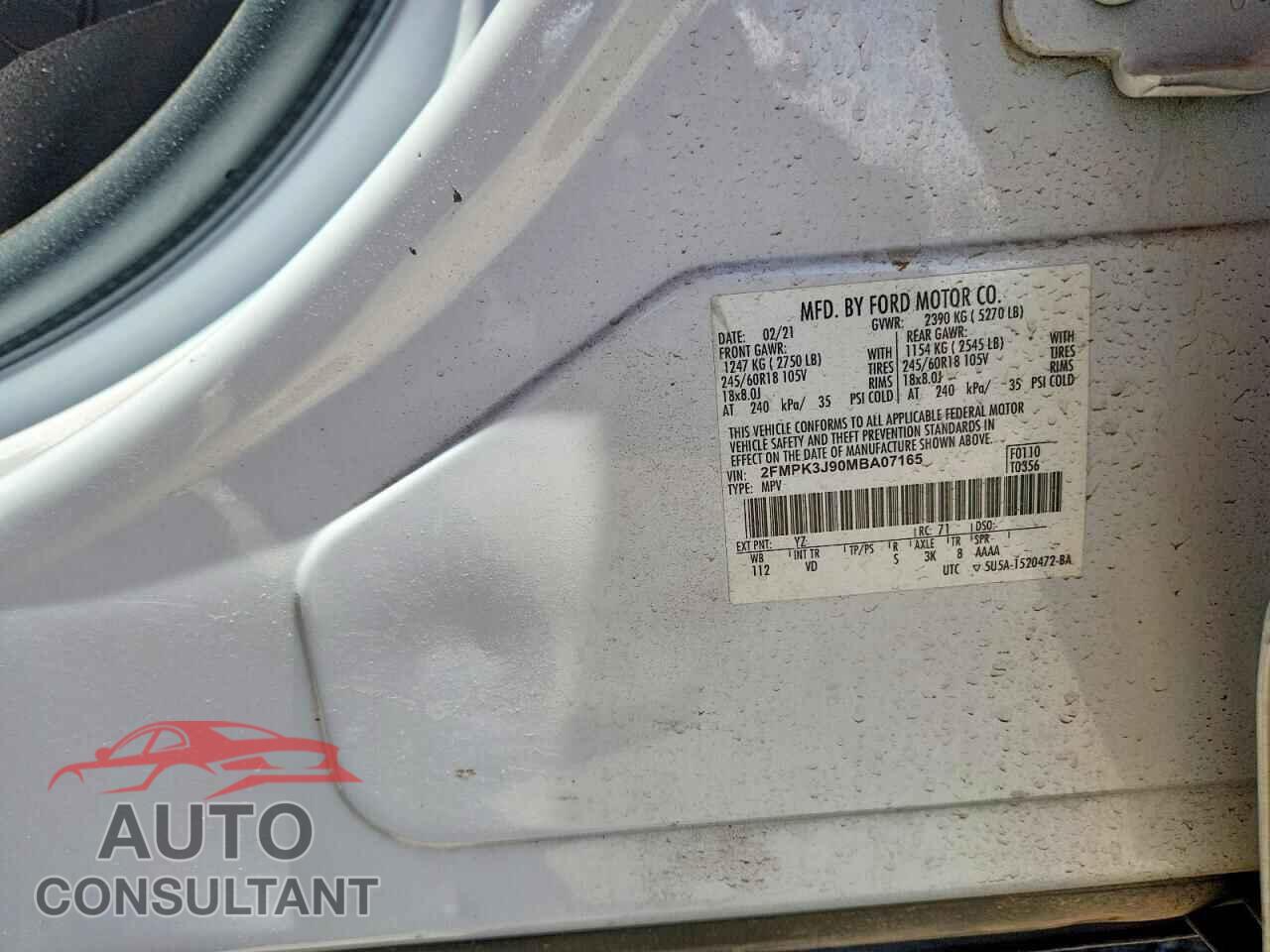 FORD EDGE 2021 - 2FMPK3J90MBA07165