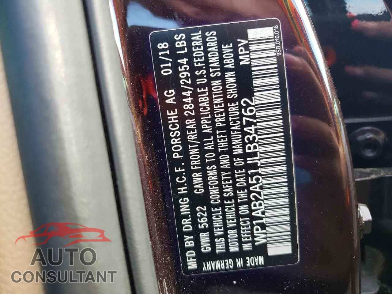 PORSCHE MACAN 2018 - WP1AB2A51JLB34762