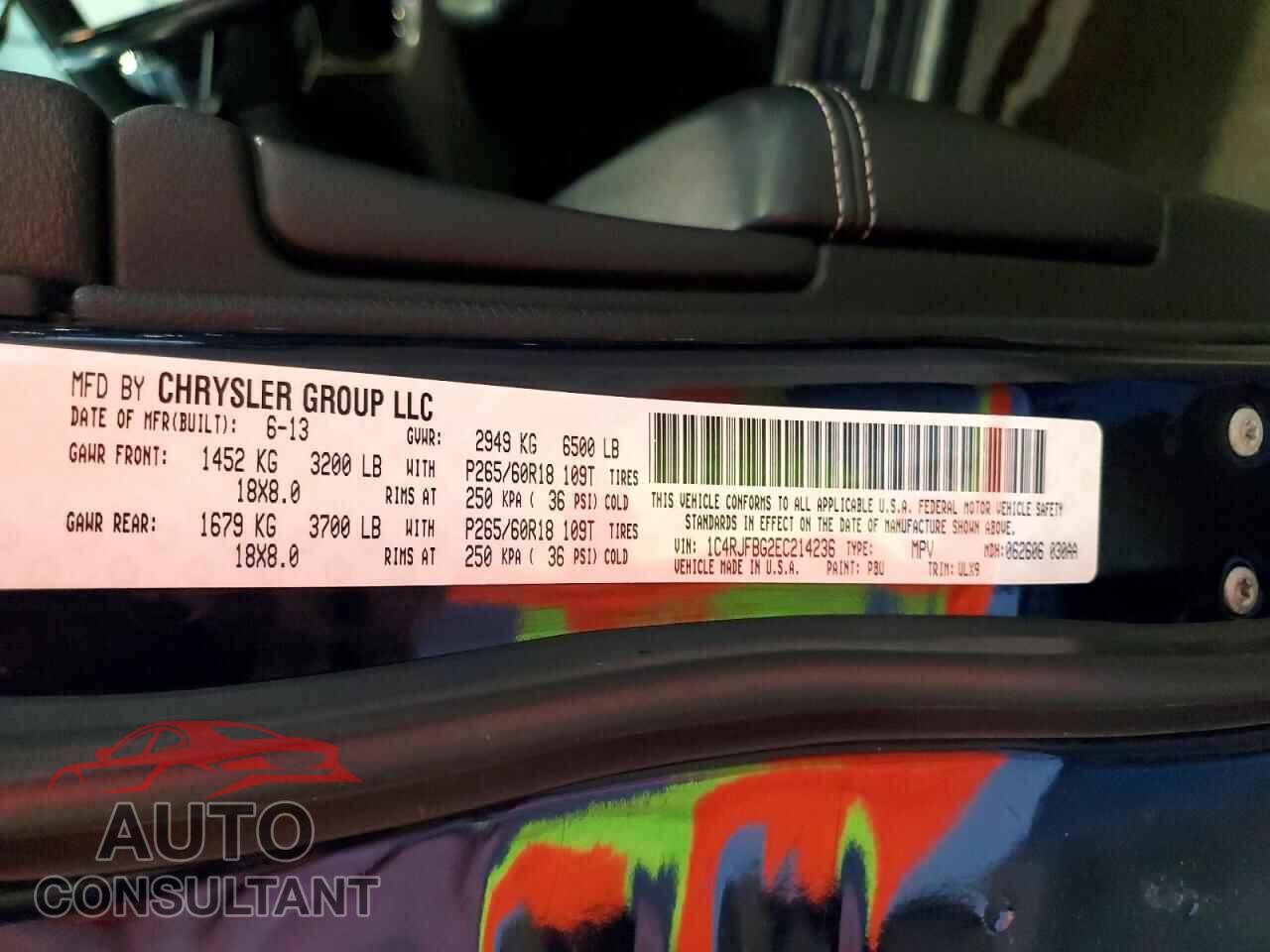 JEEP CHEROKEE 2014 - 1C4RJFBG2EC214236