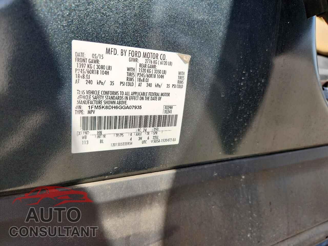 FORD EXPLORER 2016 - 1FM5K8DH6GGA07935