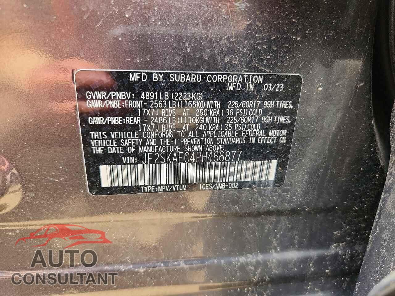 SUBARU FORESTER 2023 - JF2SKAEC4PH466877