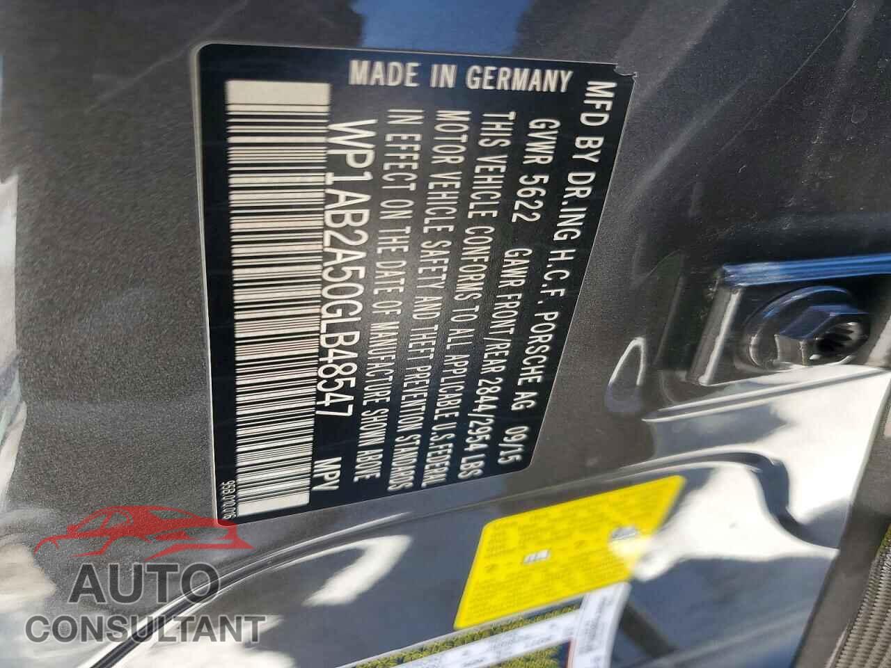 PORSCHE MACAN 2016 - WP1AB2A50GLB48547