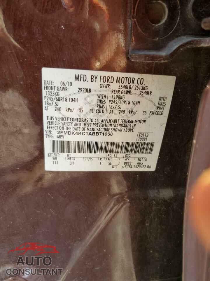 FORD EDGE 2010 - 2FMDK4KC1ABB71068
