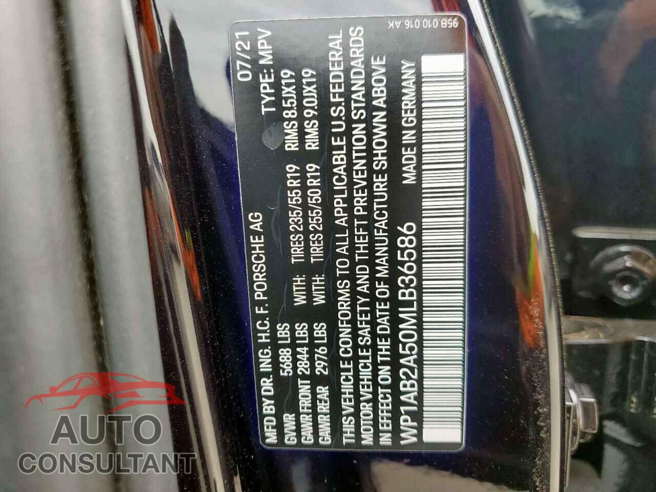 PORSCHE MACAN 2021 - WP1AB2A50MLB36586