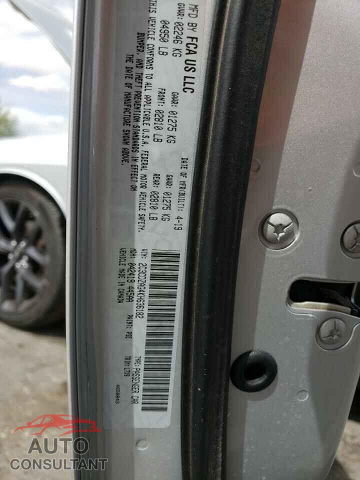 DODGE CHALLENGER 2019 - 2C3CDZAG4KH636182