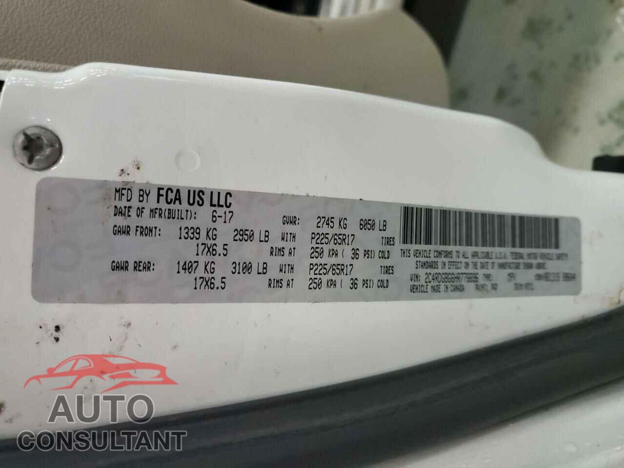 DODGE CARAVAN 2017 - 2C4RDGBG6HR776696