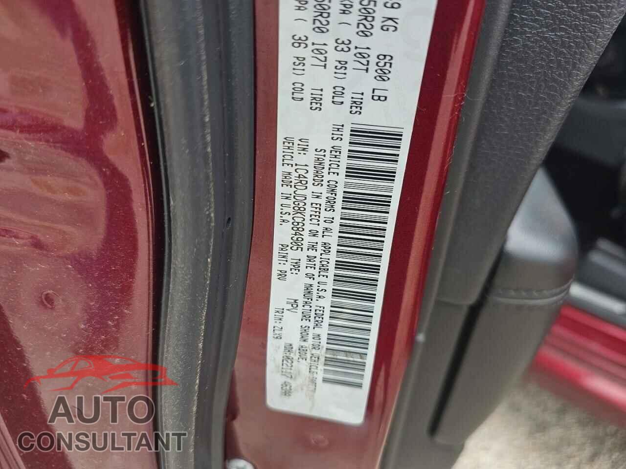 DODGE DURANGO 2019 - 1C4RDJDG8KC684905