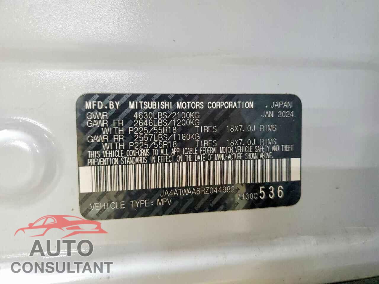 MITSUBISHI ECLIPSE 2024 - JA4ATWAA6RZ044982