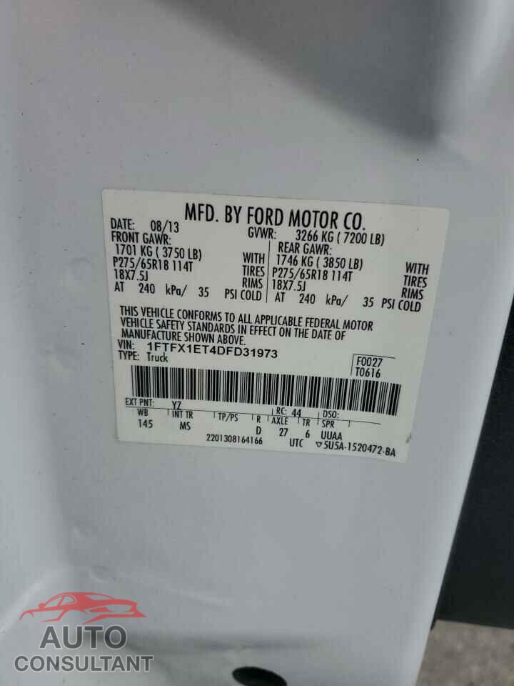 FORD F-150 2013 - 1FTFX1ET4DFD31973