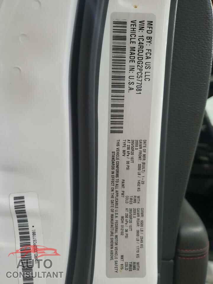 DODGE DURANGO 2023 - 1C4RDJDG2PC577081