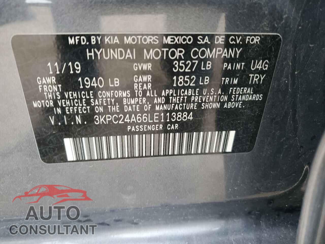 HYUNDAI ACCENT 2020 - 3KPC24A66LE113884