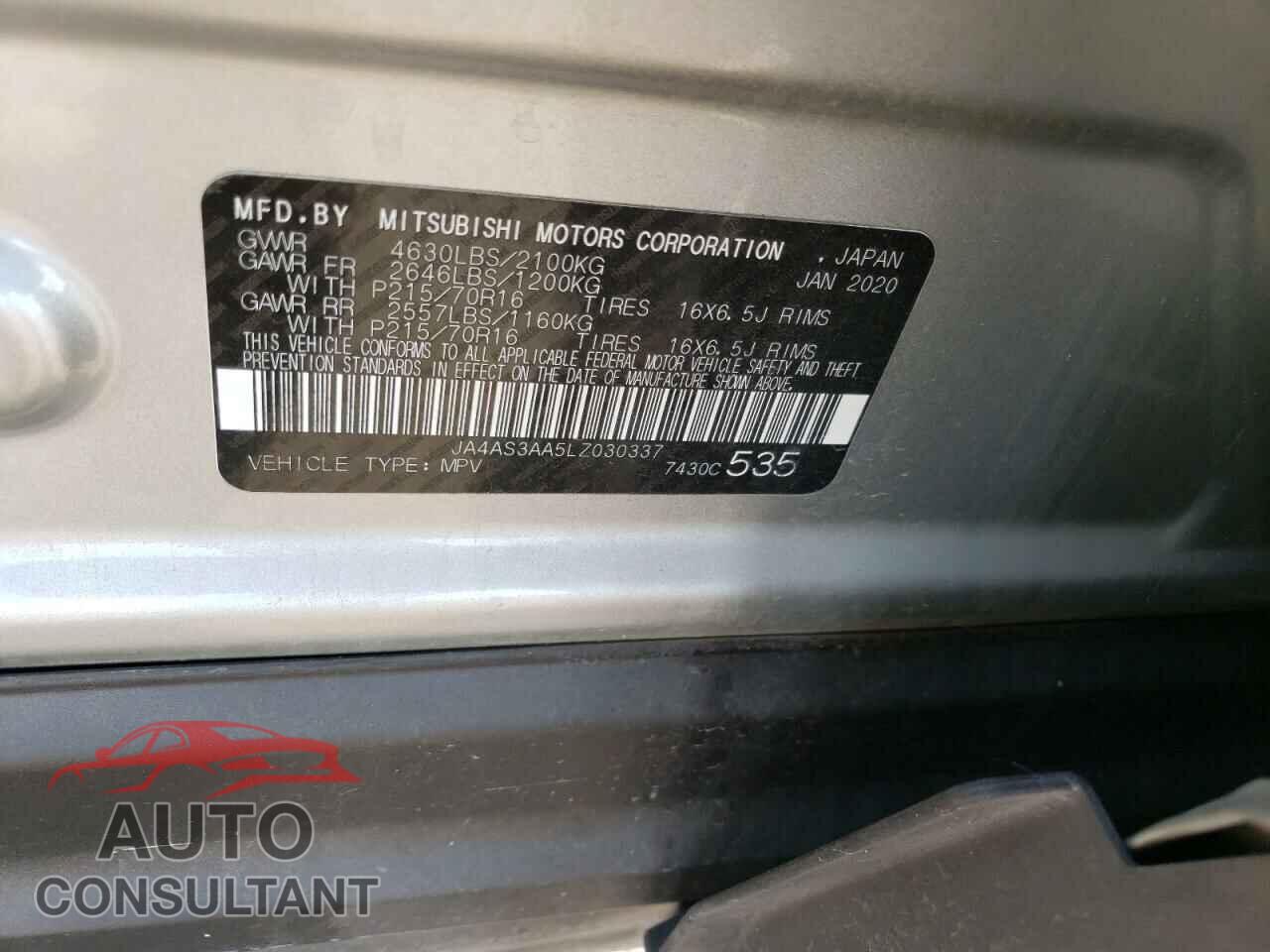 MITSUBISHI ECLIPSE 2020 - JA4AS3AA5LZ030337