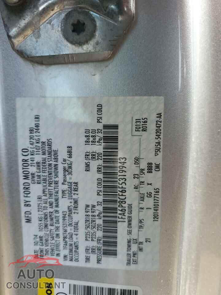 FORD MUSTANG 2015 - 1FA6P8CF6F5319943