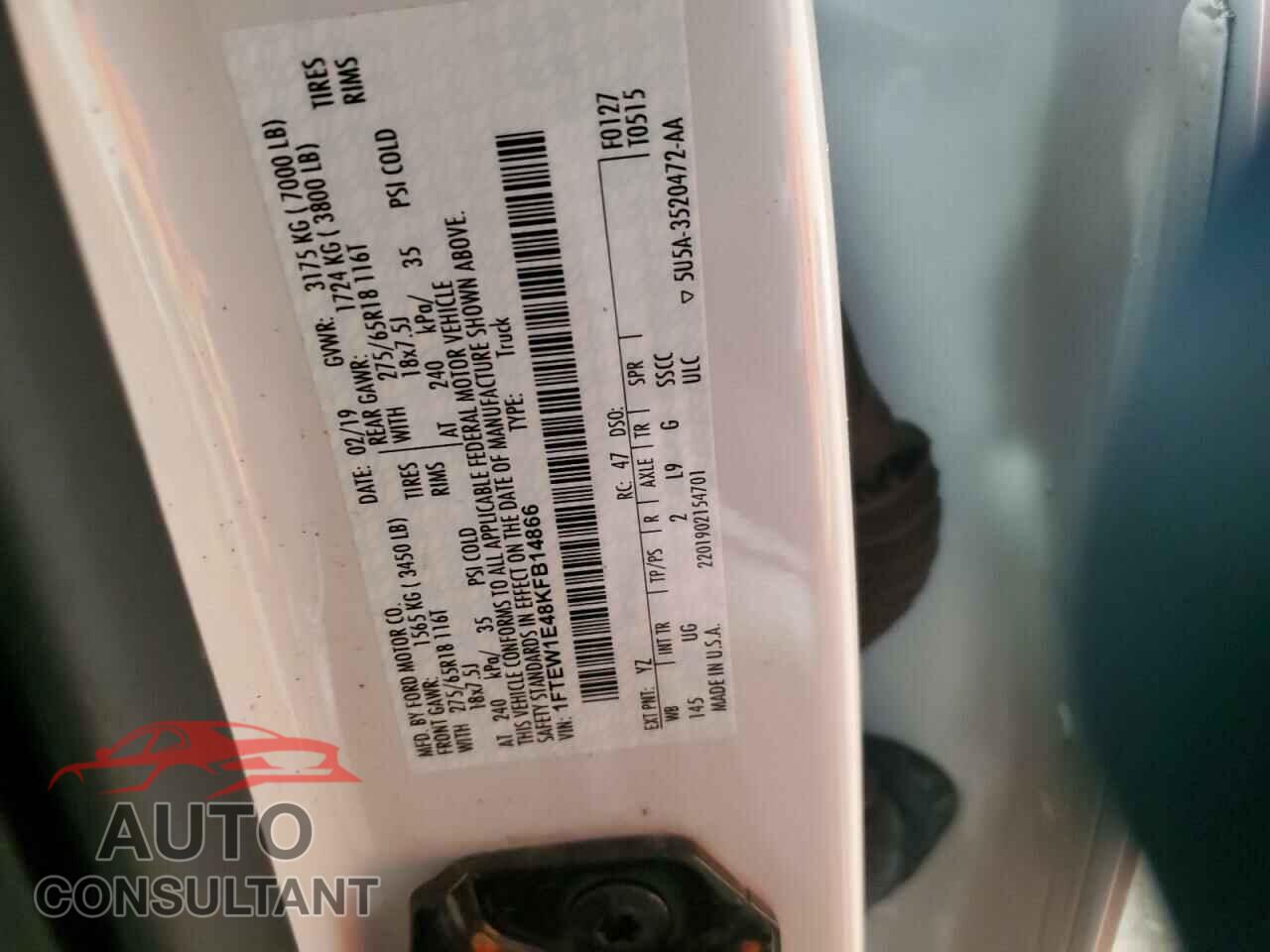 FORD F-150 2019 - 1FTEW1E48KFB14866
