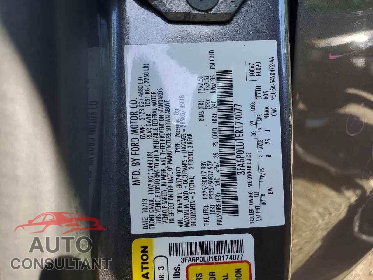 FORD FUSION 2014 - 3FA6P0LU1ER174077
