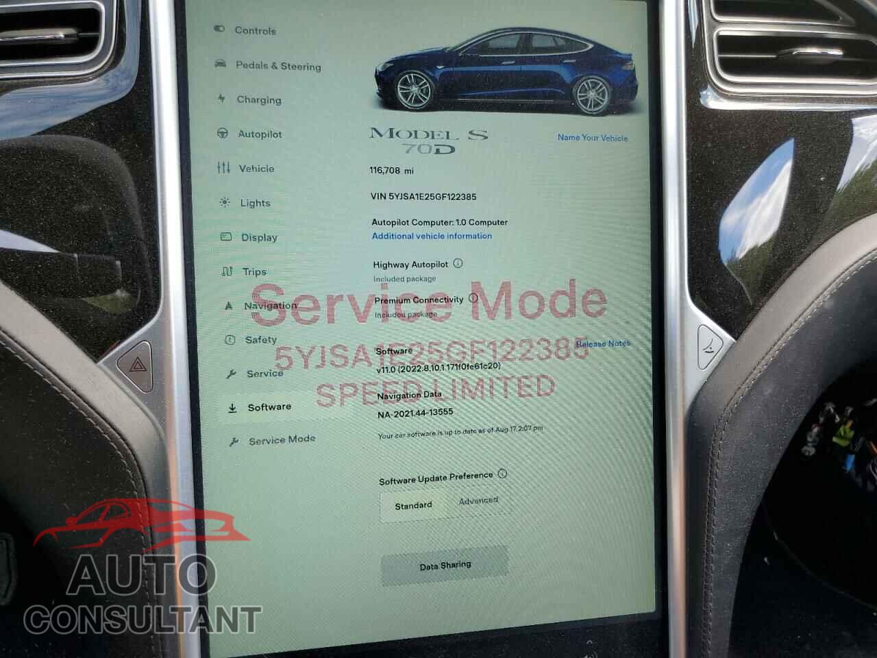 TESLA MODEL S 2016 - 5YJSA1E25GF122385