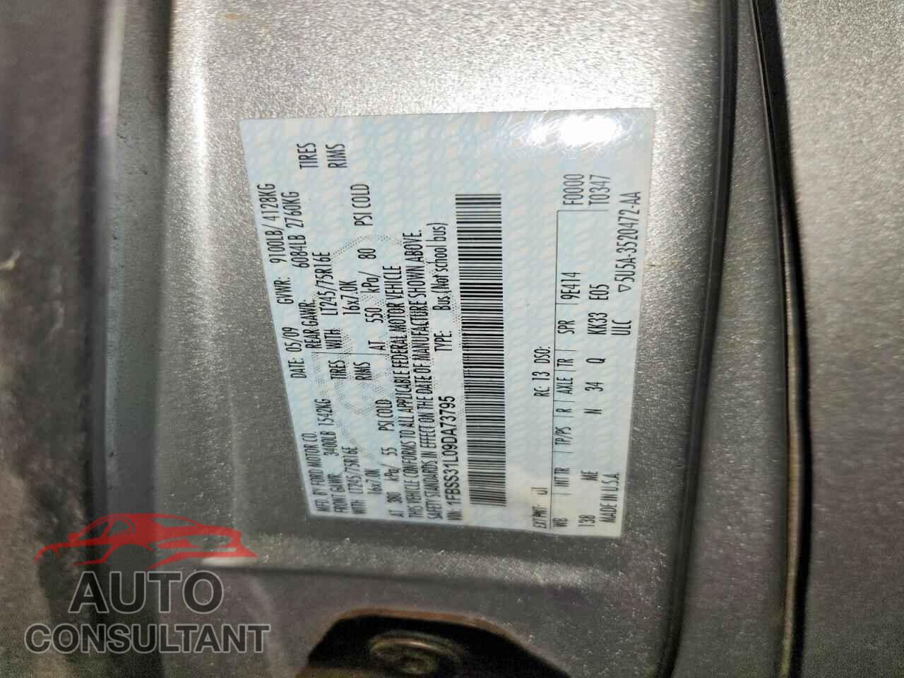 FORD ECONOLINE 2009 - 1FBSS31L09DA73795