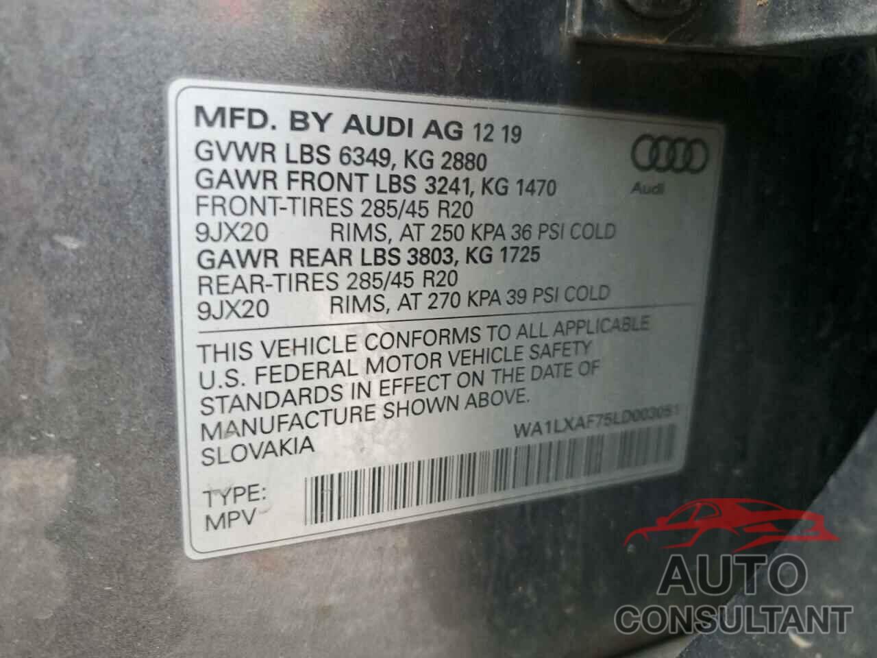 AUDI Q7 2020 - WA1LXAF75LD003051