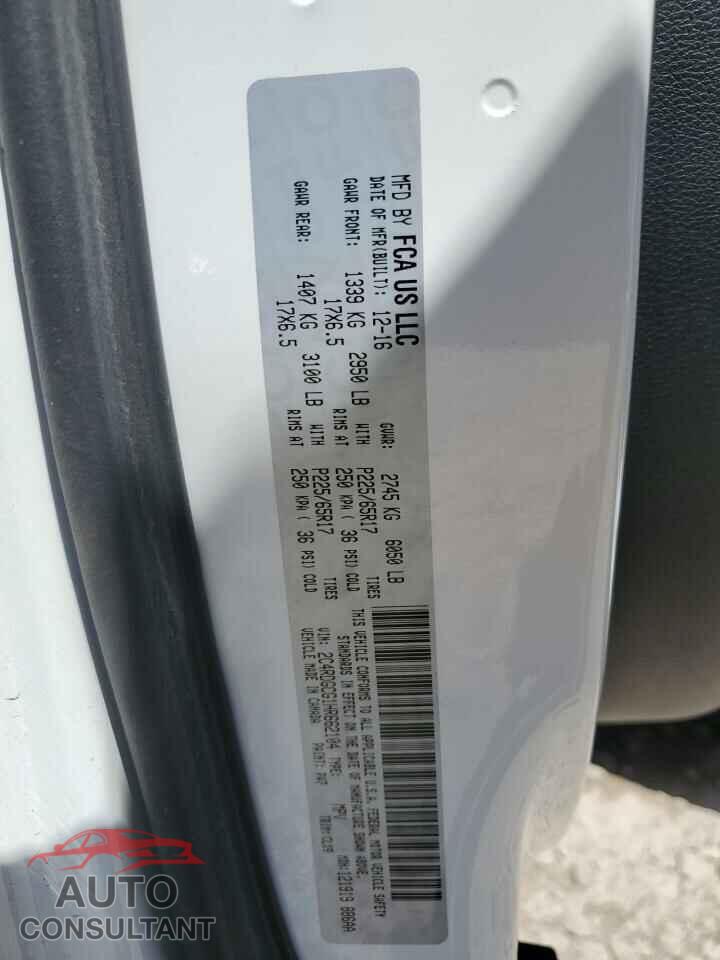 DODGE CARAVAN 2017 - 2C4RDGCG1HR662104