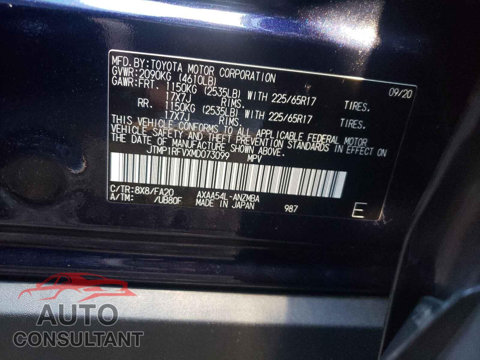 TOYOTA RAV4 2021 - JTMP1RFVXMD073099