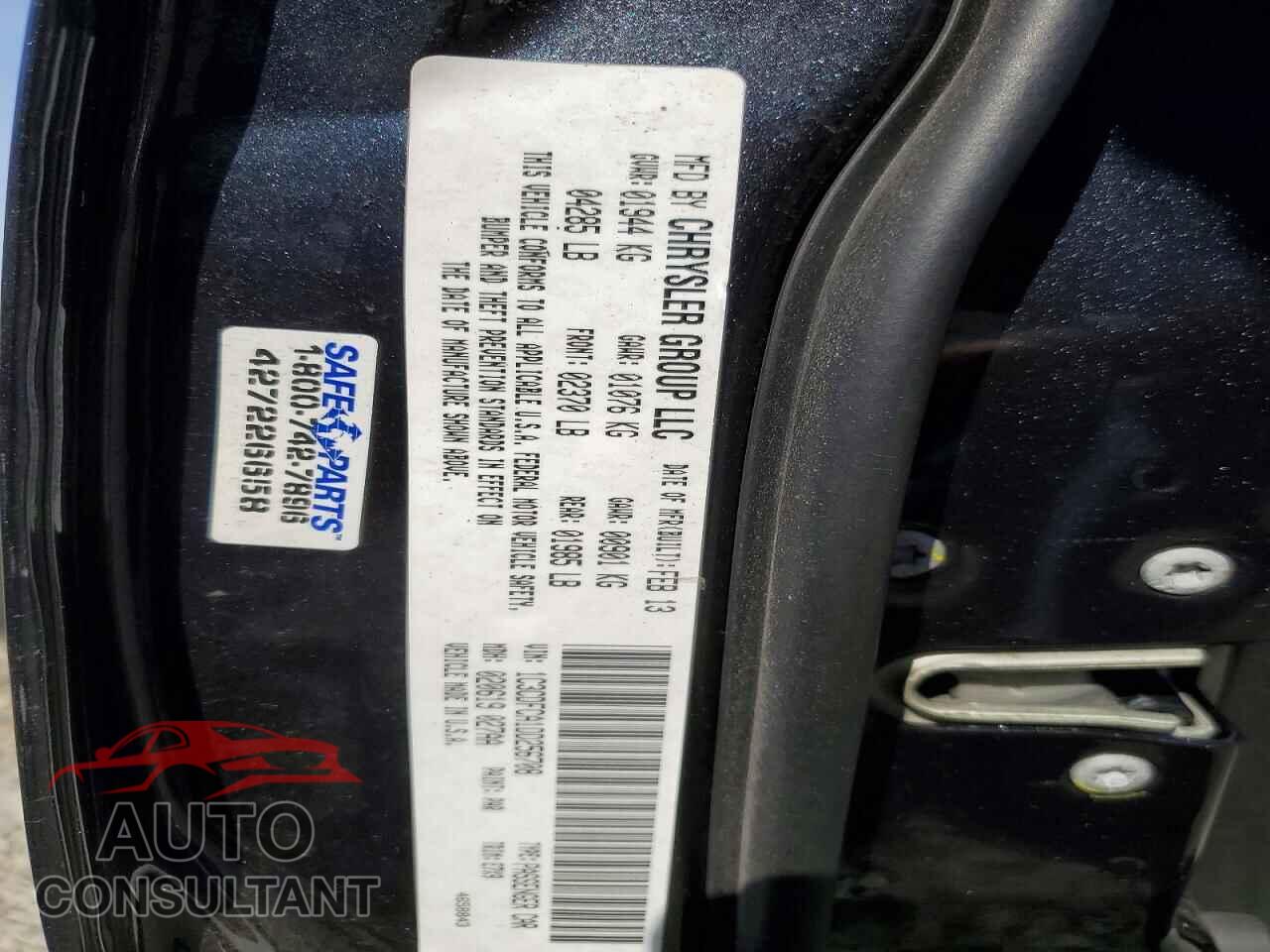 DODGE DART 2013 - 1C3CDFCA1DD256708