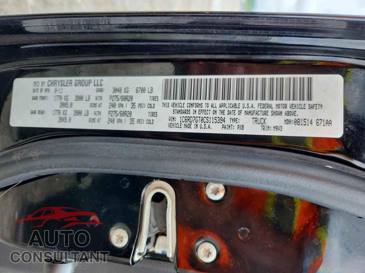 DODGE RAM 1500 2012 - 1C6RD7GT0CS115394