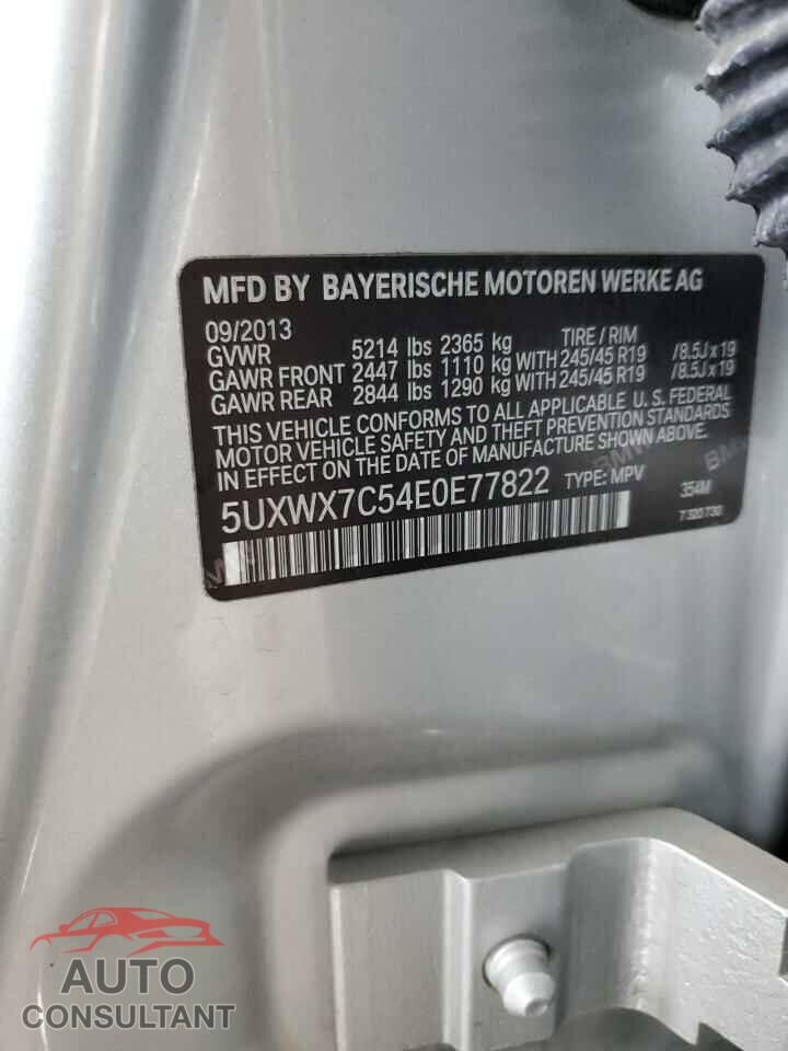 BMW X3 2014 - 5UXWX7C54E0E77822