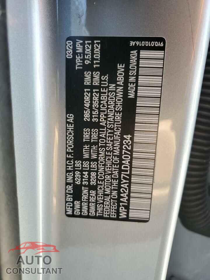 PORSCHE CAYENNE 2020 - WP1AA2AY7LDA07234