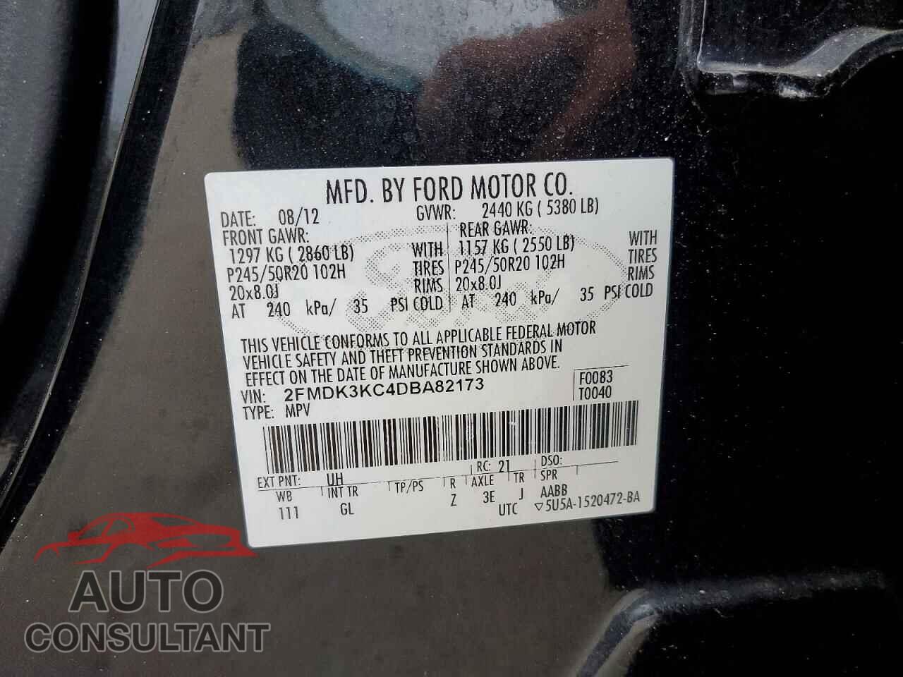 FORD EDGE 2013 - 2FMDK3KC4DBA82173