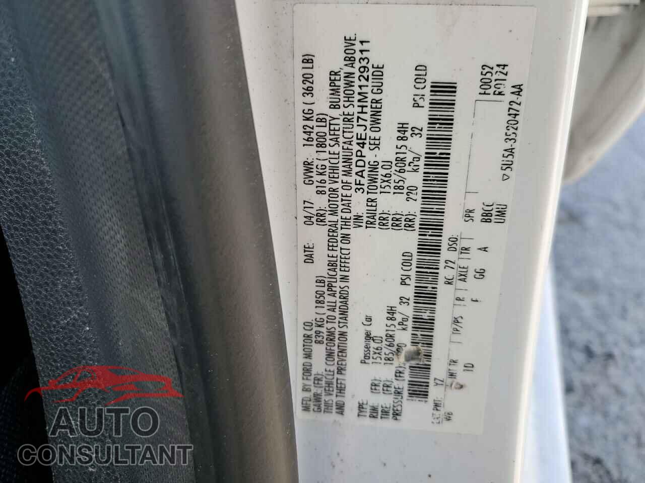 FORD FIESTA 2017 - 3FADP4EJ7HM129311