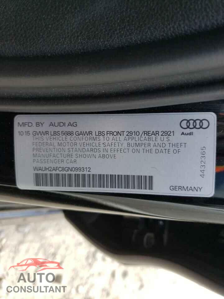 AUDI S6/RS6 2016 - WAUH2AFC8GN099312