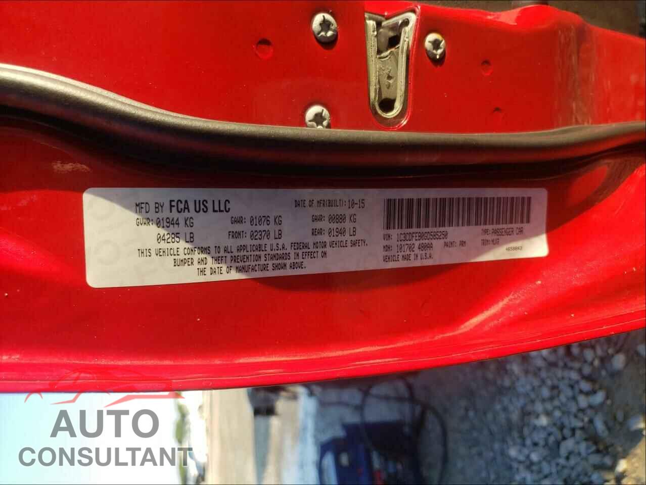 DODGE DART 2016 - 1C3CDFEB0GD585250