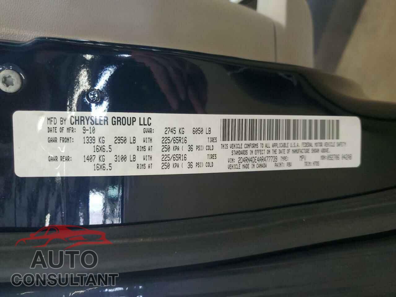 DODGE CARAVAN 2010 - 2D4RN4DE4AR477739