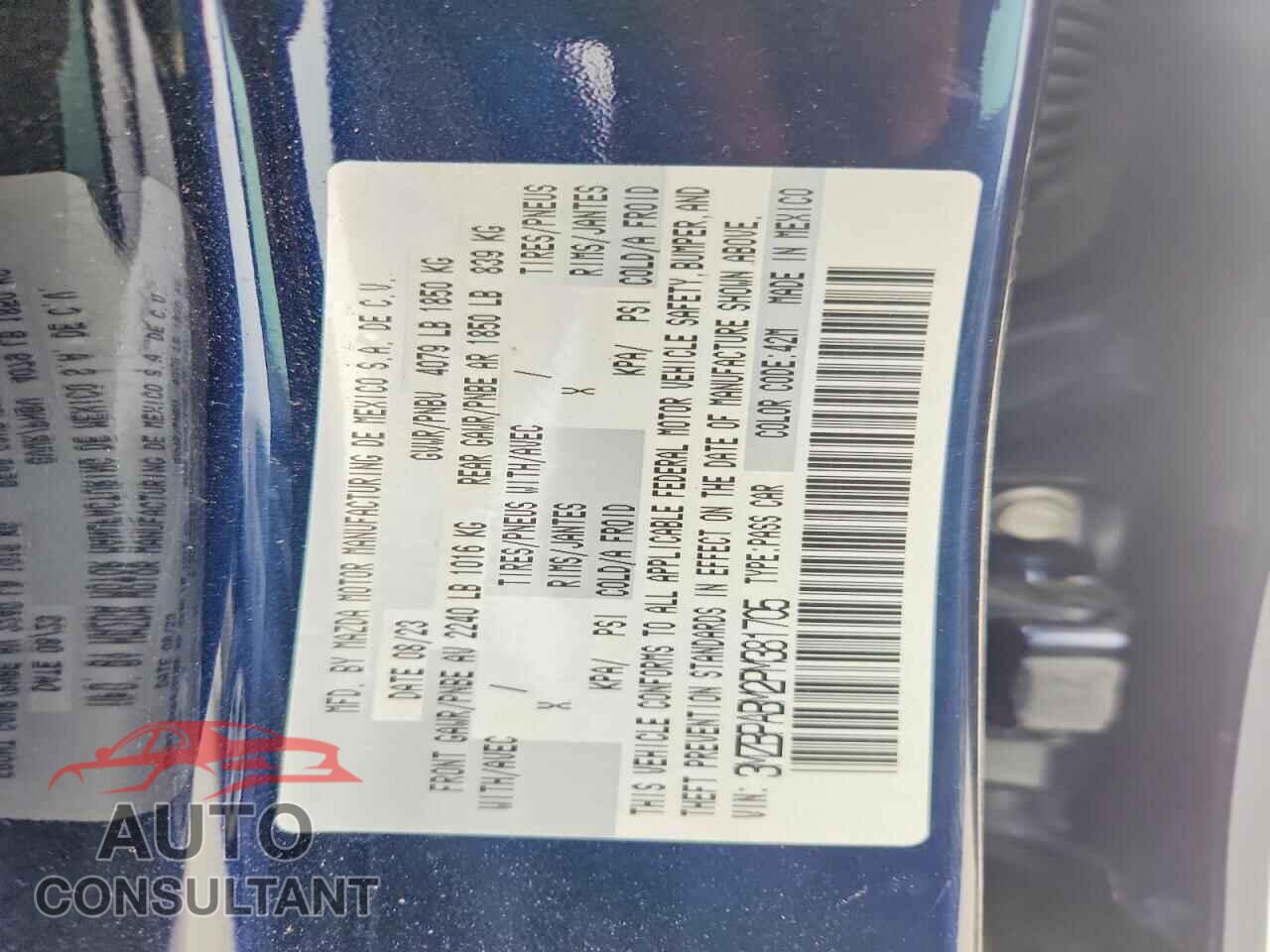 MAZDA 3 2023 - 3MZBPABM2PM381705