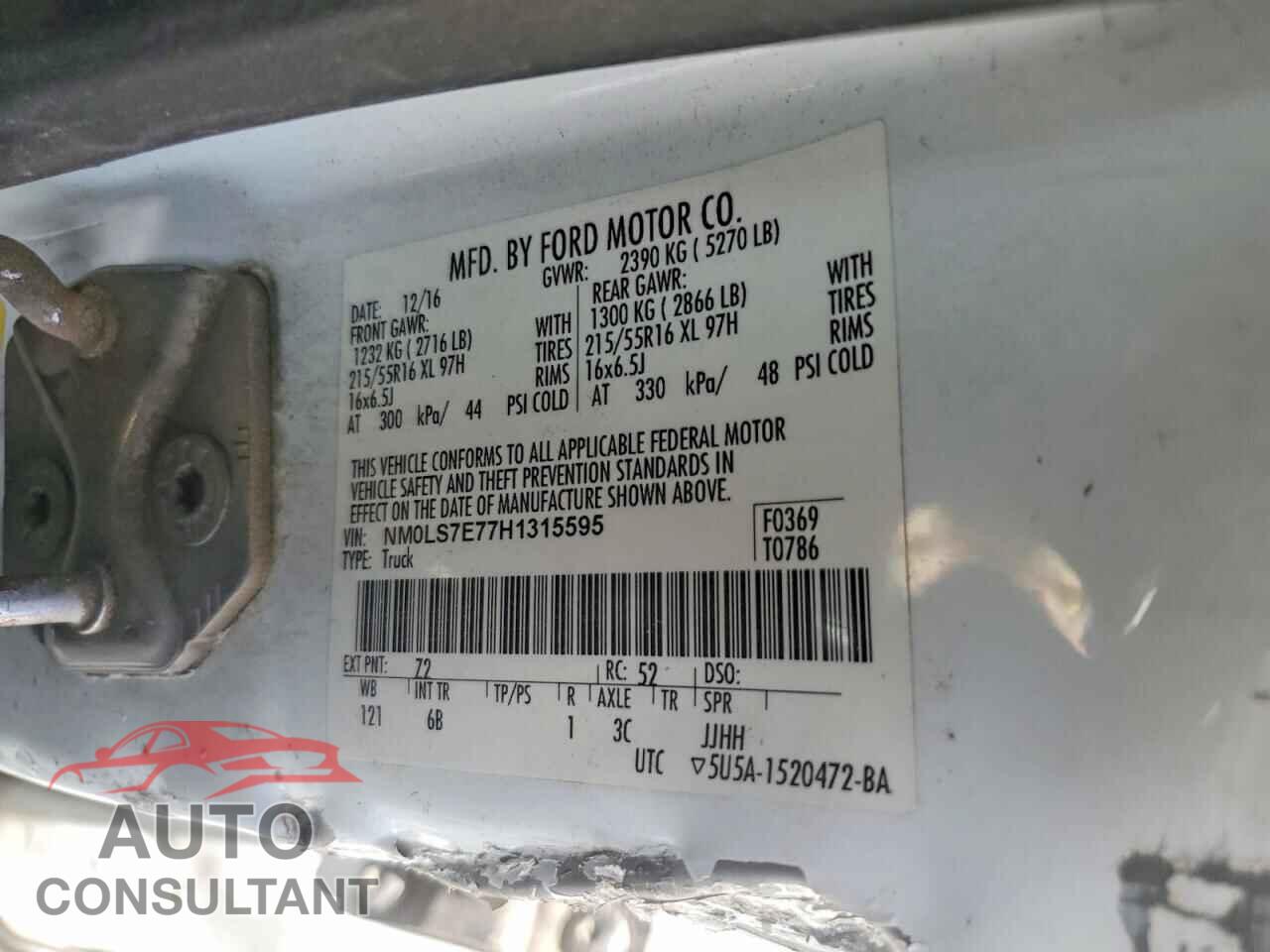 FORD TRANSIT 2017 - NM0LS7E77H1315595