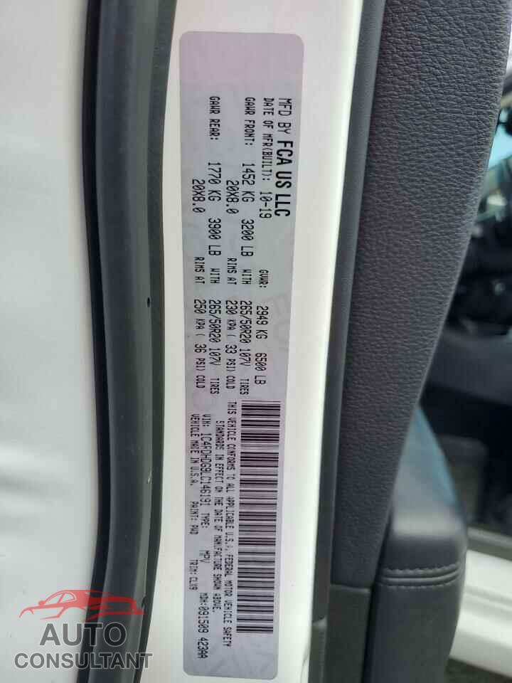 DODGE DURANGO 2020 - 1C4RDHDG9LC146191