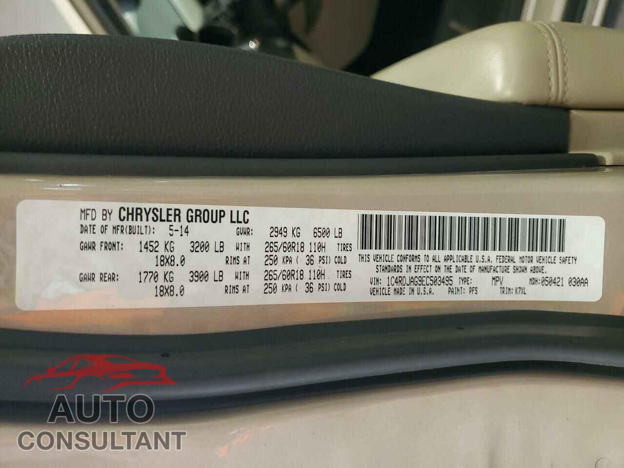 DODGE DURANGO 2014 - 1C4RDJAG9EC503495