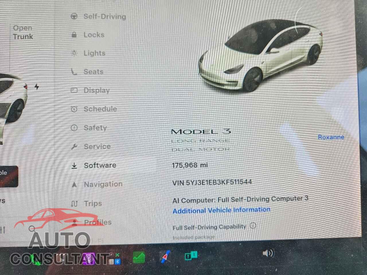 TESLA MODEL 3 2019 - 5YJ3E1EB3KF511544