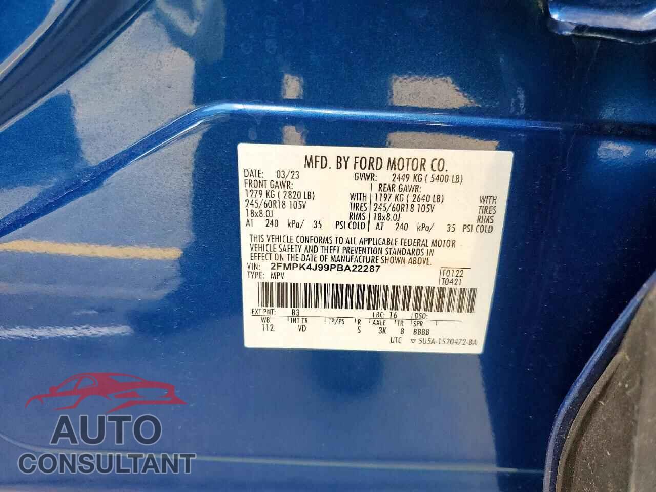 FORD EDGE 2023 - 2FMPK4J99PBA22287