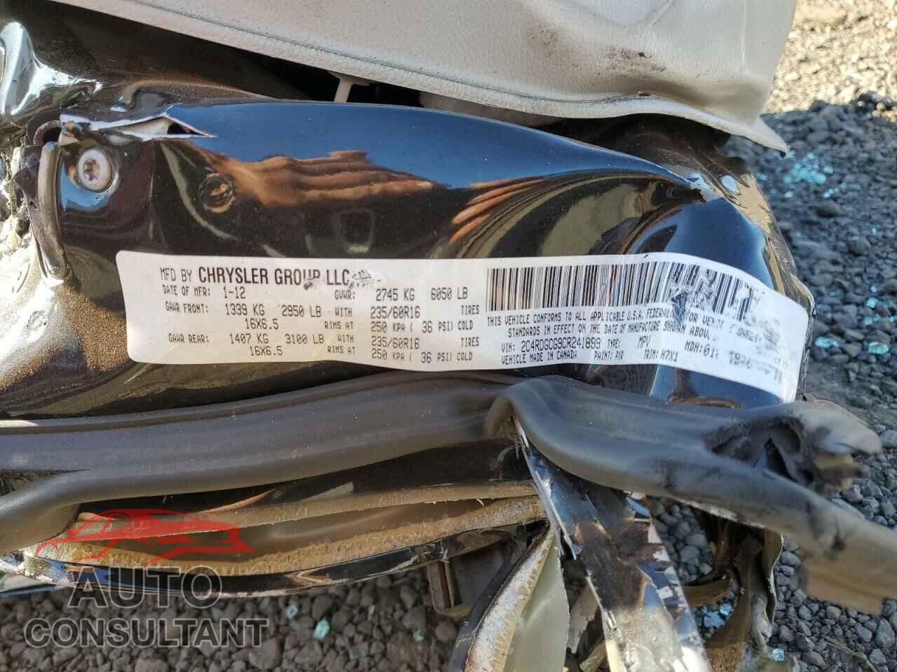 DODGE CARAVAN 2012 - 2C4RDGCG9CR241899