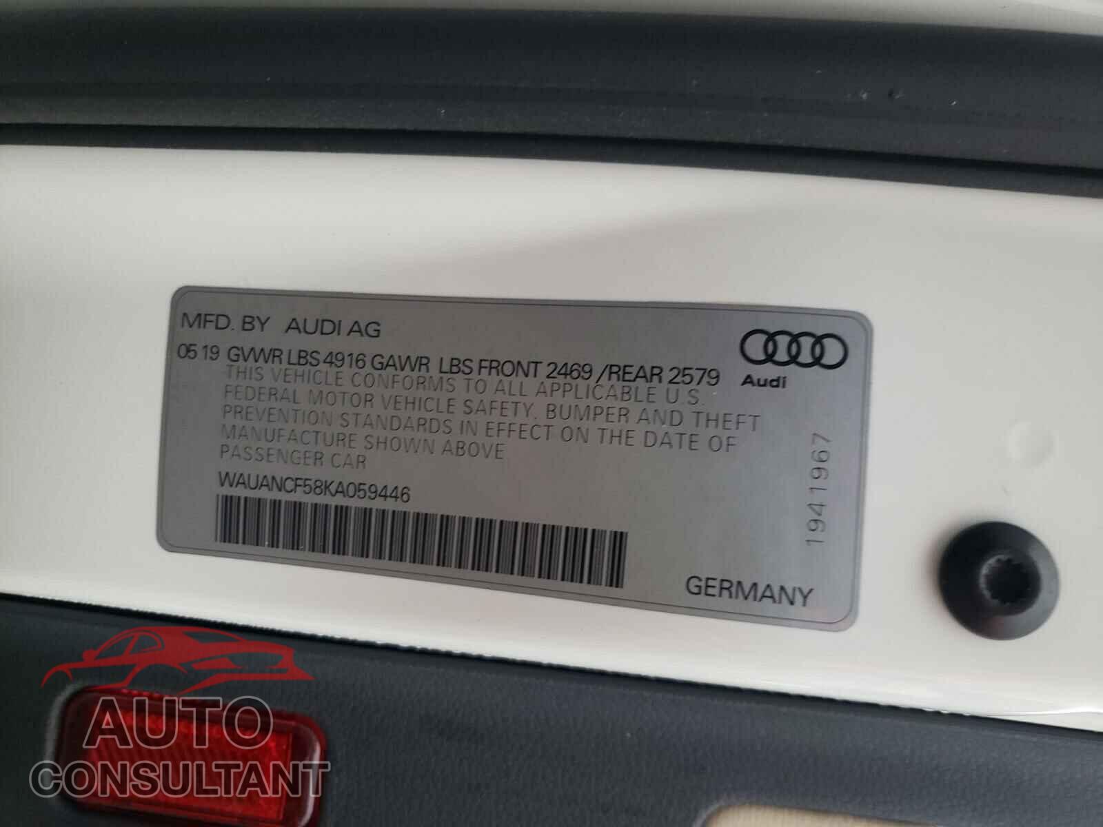 AUDI A5 2019 - WAUANCF58KA059446