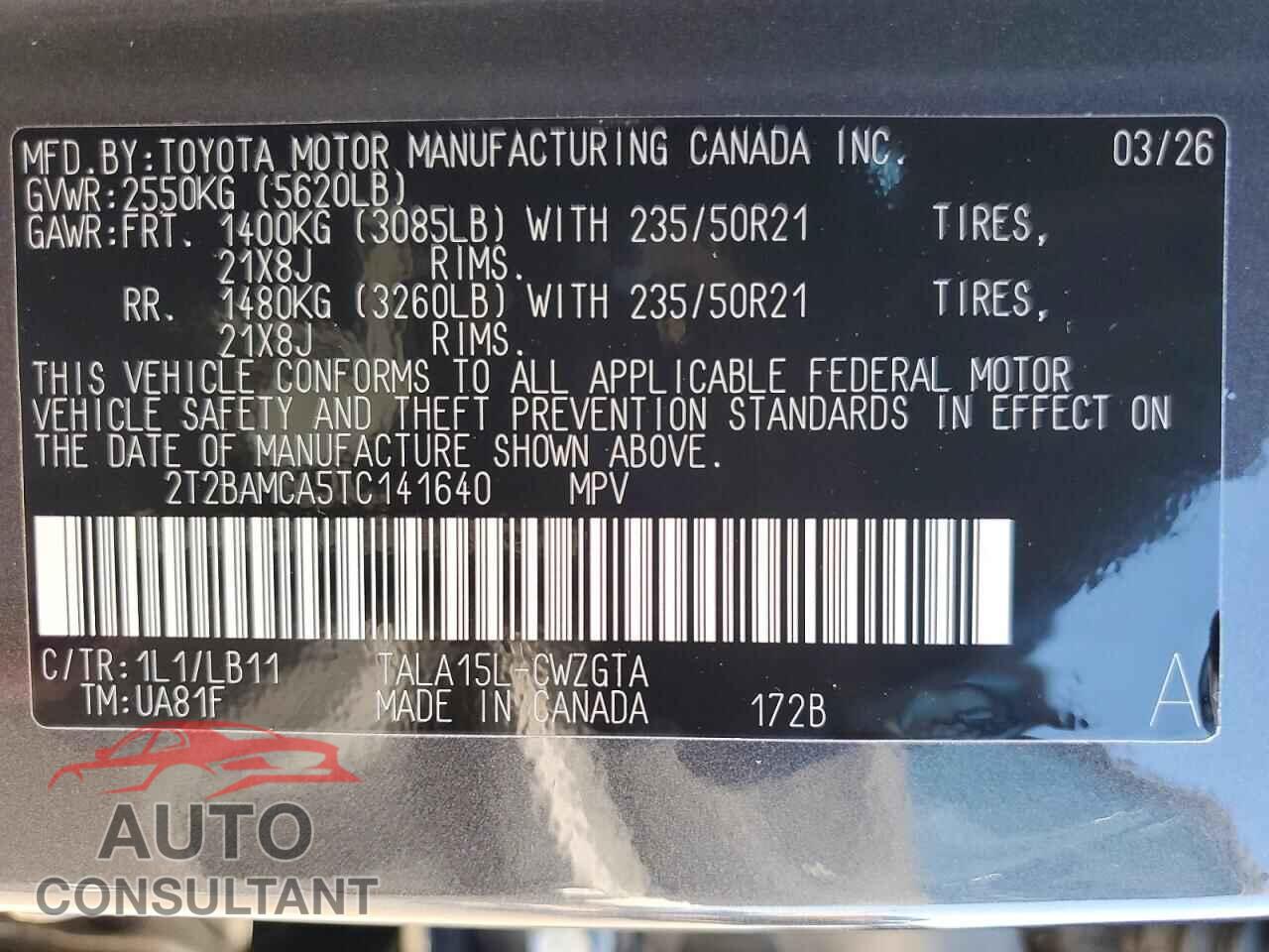 LEXUS RX350 2026 - 2T2BAMCA5TC141640