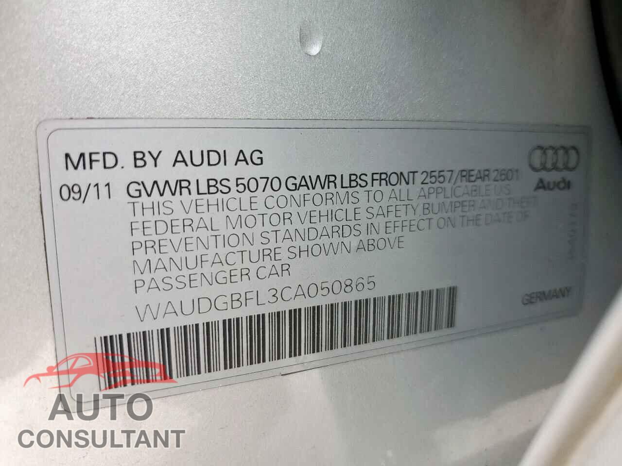 AUDI S4/RS4 2012 - WAUDGBFL3CA050865
