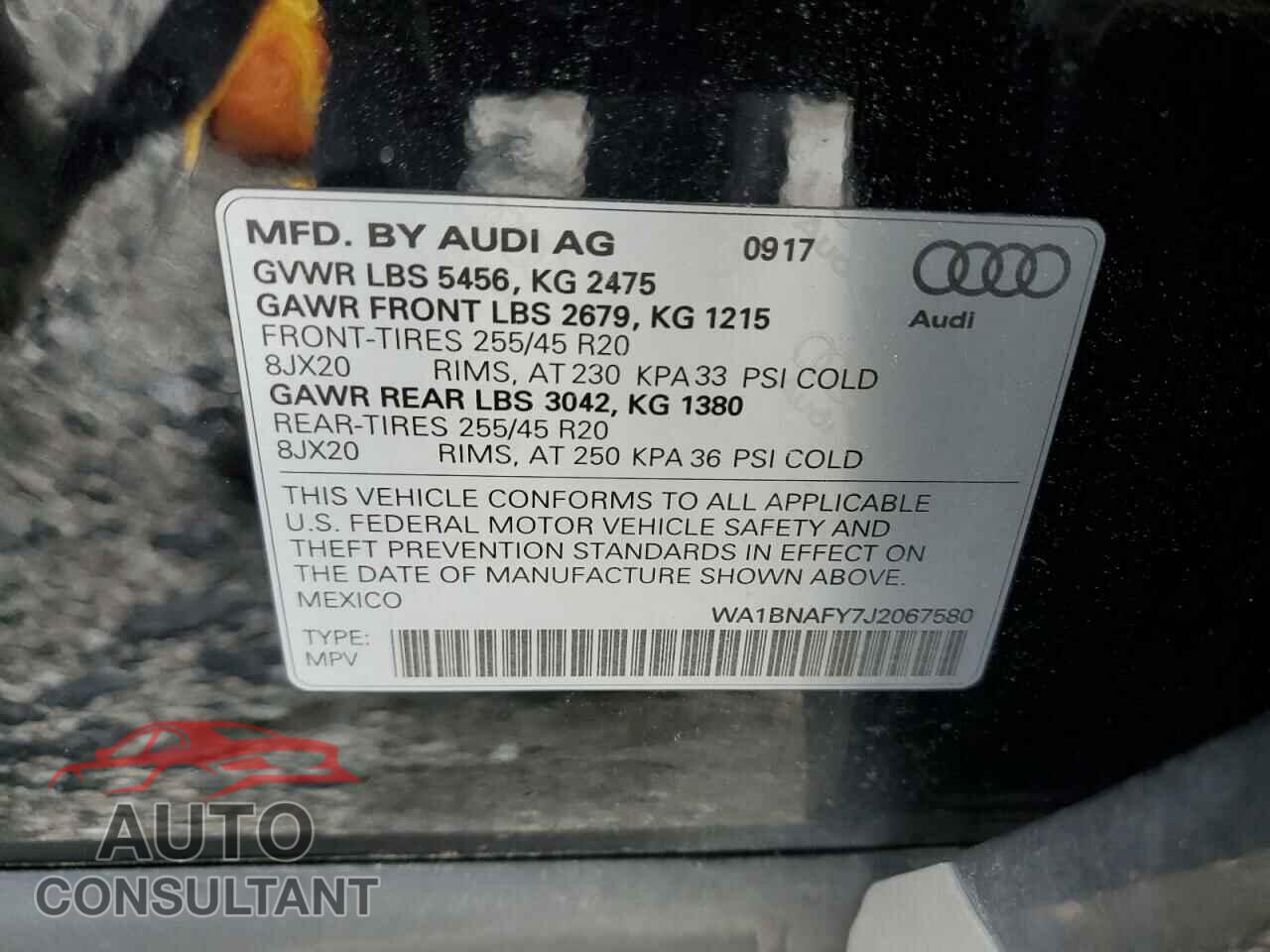 AUDI Q5 2018 - WA1BNAFY7J2067580